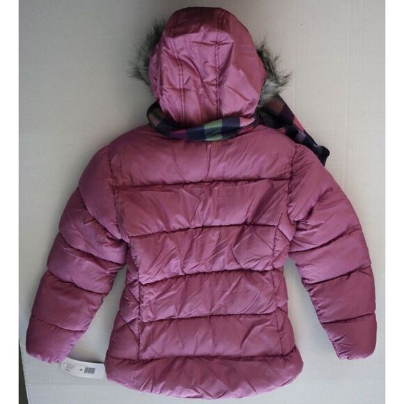 S Rothschild & Co Girl's Sz XL (16) Rose Purple Quilted Puffer Coat w/Scarf - Picture 11 of 11